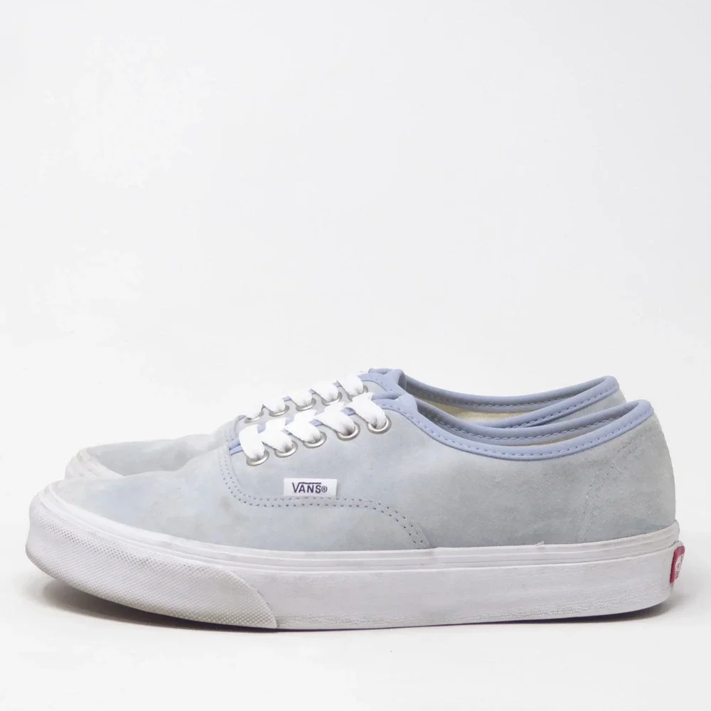 Vans Womens Authentic Low Pig Suede Sneakers Shoes Light Blue Size 9